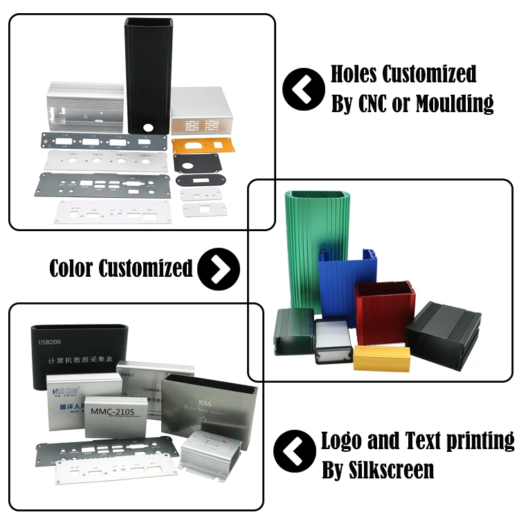 Electronic Shell Prototype Extruded Aluminum Electronic Enclosure/ Aluminum Extrusion Enclosure PCB Housing Box 63*38mm